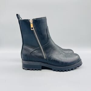 BOC Boots Womens 7 Black Synthetic Aviva Ankle Zip Lug Sole Booties Shoes Winter